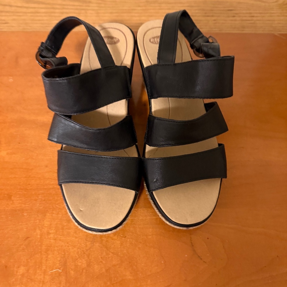 Dr. Scholl's Black Women's Wedge Heels Espadrille Platform